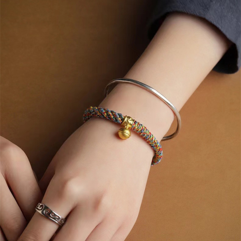 Tibetan-Style Om Mani Padme Hum Exquisitely Braided Diamond Knot Colorful Rope Bracelet | peace & harmony  