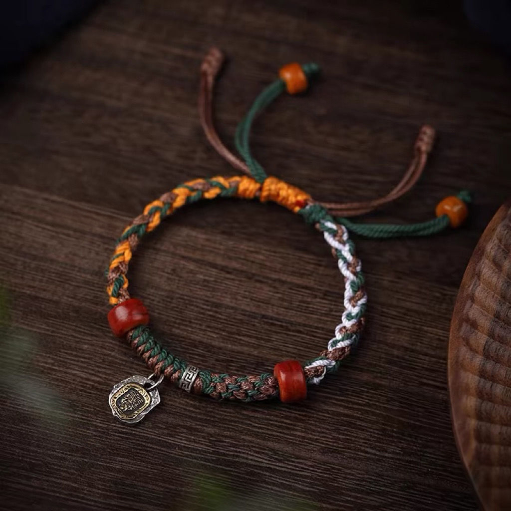 Zhakyi Lhamo Guardian Tibetan Silver Sliding Ring Auspicious Bracelet | Lucky & Abundant & Peace Harmony