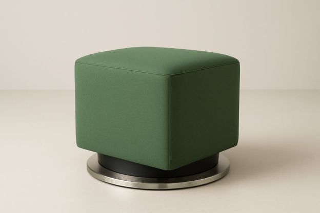 Zöld forgó puff poliészter szövettel