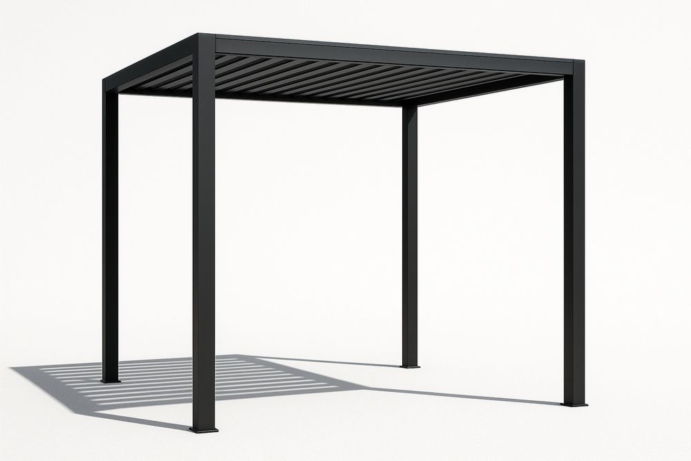 Alumínium kültéri pergola 300x300x240 cm fekete