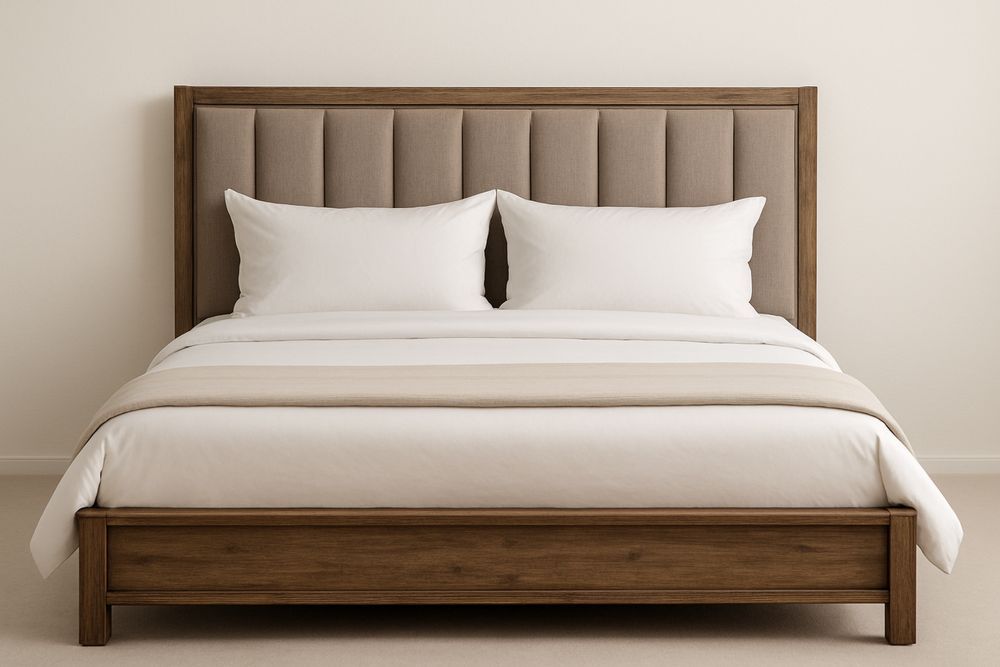 Kétszemélyes ágy tömörfa 200 × 180 cm, barna