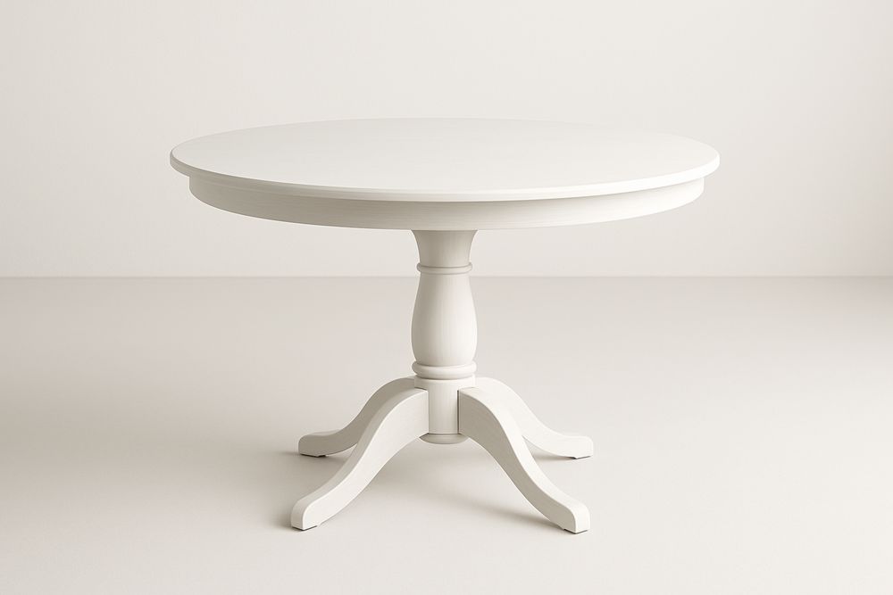 Fából készült körasztal fehér 110 cm átmérő