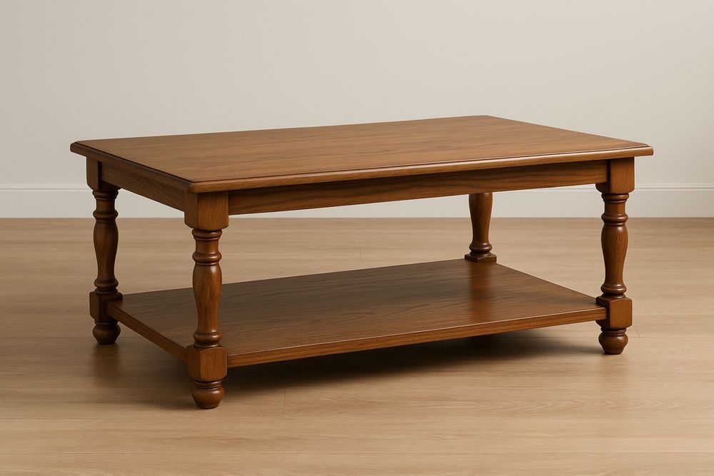 Tölgyfa dohányzóasztal polccal 120x60x45 cm Barna