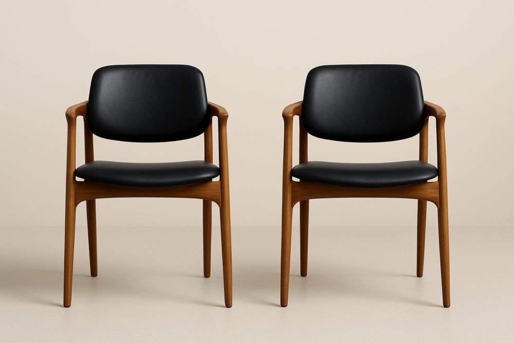 Fa étkező szék pár kárpitozott üléssel