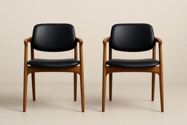 Fa étkező szék pár kárpitozott üléssel