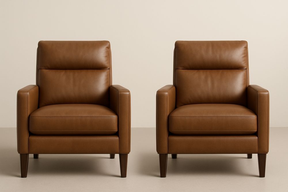 Barna bőr fotel szett kétrészes