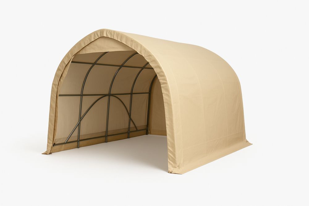 Beige kültéri sátor garázs acél kerettel 3m x 4m x 2.5m