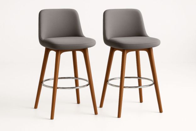 2 darab bárszék szövet üléssel, 100 cm magas