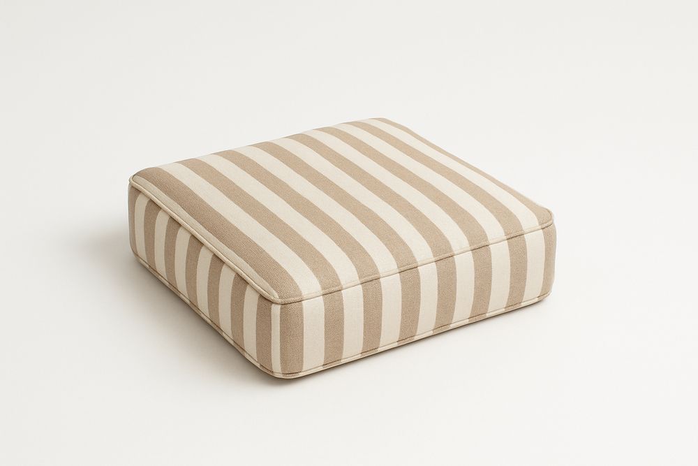 Csíkos szögletes ülőpárna pamutvászon 50x50x10cm