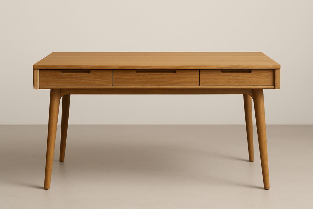 3 fiókos íróasztal tömör tölgyfa 120x60x75 cm