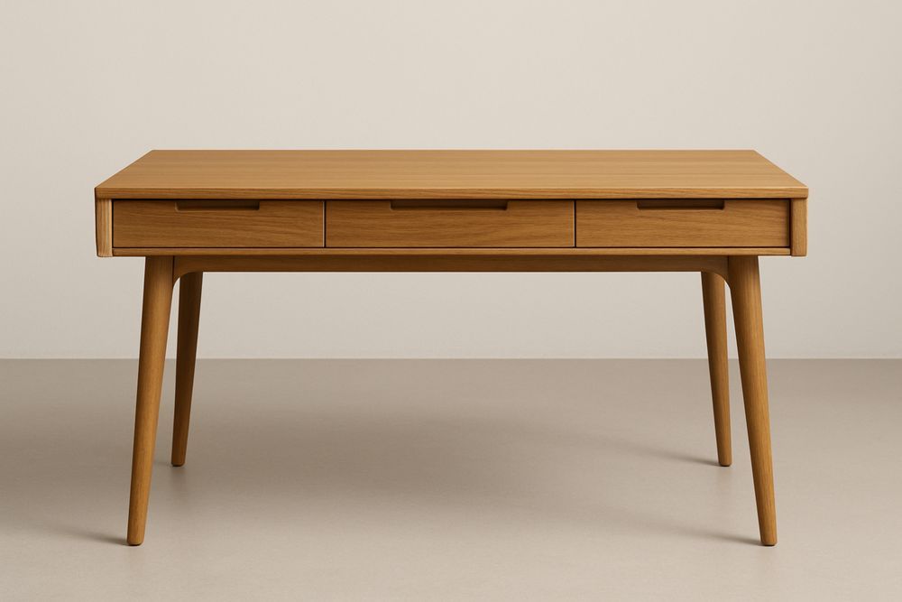 3 fiókos íróasztal tömör tölgyfa 120x60x75 cm