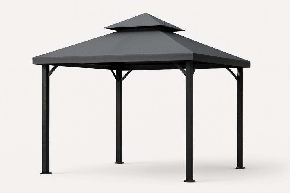 Acél kerti pavilon 300x300 cm antracitszürke