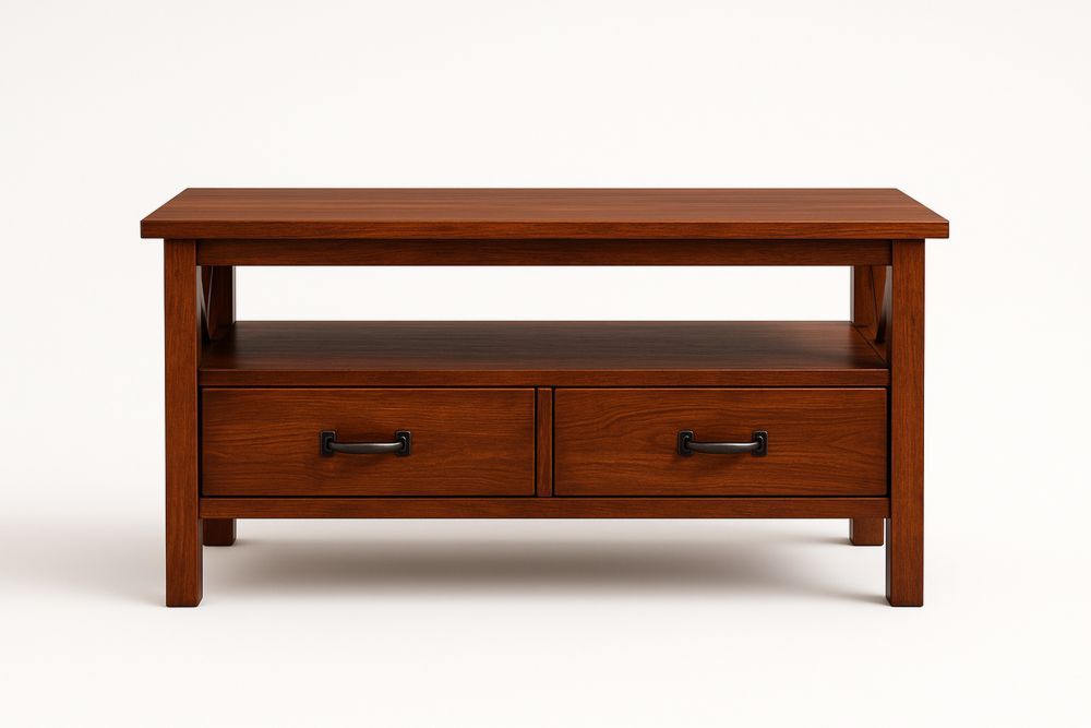 Fa dohányzóasztal fiókokkal