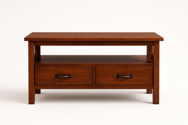 Fa dohányzóasztal fiókokkal