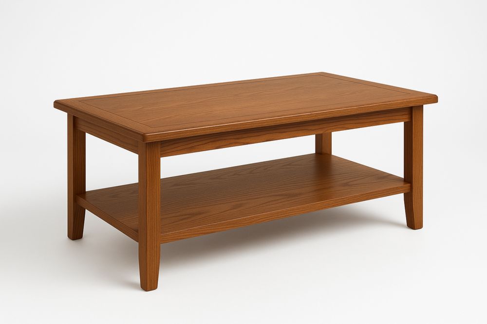 Téglalap alakú dohányzóasztal tömör tölgyfa 120x60x45 cm