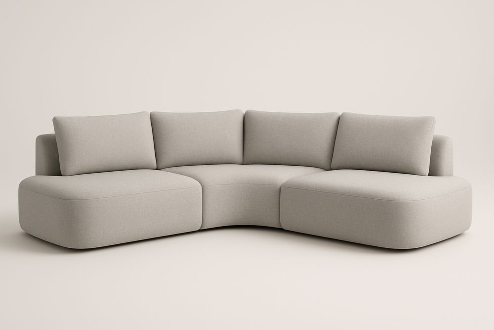 Bézs Színű Ívelt Moduláris Kanapé 280 cm Hosszú