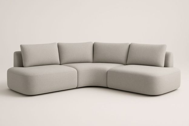 Bézs Színű Ívelt Moduláris Kanapé 280 cm Hosszú