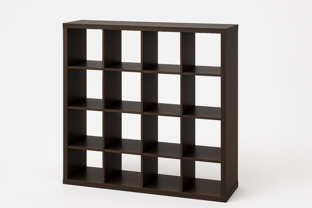 Sötétbarna MDF többrétegű tárolópolc 145x145x30 cm