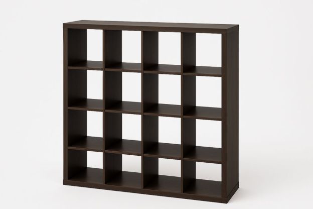 Sötétbarna MDF többrétegű tárolópolc 145x145x30 cm