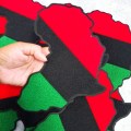 Chenille: "Pan-African Flag", Juneteenth Fashion, Large, Size 9", Iron-on Varsity Patch, DIY Applique, Large Patch for Jackets, 1-pc