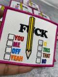 New Arrival, "F*ck: Choose One" Statement Patch, DIY Embroidered Applique Iron On Patch, Size 4", Hot Pink Border, Colorful Badge, 1-pc, DIY
