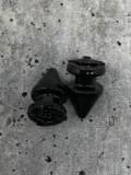 New,"Black" Spikes, 12mm, 100-pcs, Spikes w/Screws, Small Cone Spikes & Studs, Metallic Screw-Back for DIY Punk, Leather, Bags, and Apparel