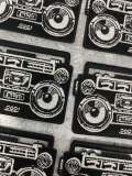 Nostalgic 1-pc "Boom Box" Applique, Vintage Iron on Patch, Music & Cassette Player Patch, Embroidered Patch, DIY Patch, Size 3", Radio Patch