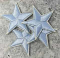 2pc/Mini Light BLUE Star Applique Set, Star Patch, 1" inch Small Stars, Cool Applique, Iron-on Embroidered Patch, Patches for Clothes