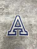 New, "BLUE/White" 3" Embroidered Letter w/Felt, Varsity Letter Patch, 1-pc, Iron-on Backing, Choose Your Letter, A-Z Letters, DIY Letters,