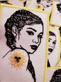 NEW,"Ray of Sunshine" Beautiful Black & White Melanin Magic with Cornrows, Iron-on Embroidered Patch, DIY Applique for Clothes, Masks, 3"x4"