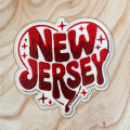 Patch Party Club (1-pc), 3.5” New Jersey Heart Retro Patch with 3M Adhesive Backing – Perfect for Hats, Bags, Jackets, DIY Projects & Clothing