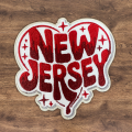 Patch Party Club (1-pc), 3.5” New Jersey Heart Retro Patch with 3M Adhesive Backing – Perfect for Hats, Bags, Jackets, DIY Projects & Clothing