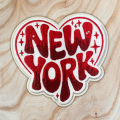 Patch Party Club (1-pc), 3.5” New York Heart Retro Patch with 3M Adhesive Backing – Perfect for Hats, Bags, Jackets, DIY Projects & Clothing