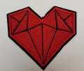 Dope, 2-pc Set, Red Heart Shaped Diamonds, 2-inch Patch, Iron or Sew on Embroidered Applique; Diamond Patch, Popular patches and appliques