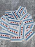 Collectable "Chicago Flag" Iron-On Embroidered Patch; Popular City, Chicago City Flag, Flag Day, Red/White/Blue Flag, 1-pc, Sz. 3.25"x2.15"