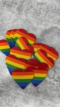 Pride Collection: 1-pc, Rainbow Heart, Sz 3.5" Embroidered Iron-on Patch/LGBTQ Patch for Jackets, Hats, Crocs, Bags, & Apparel, Pride Gifts