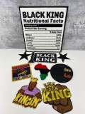 Exclusive, 9-pc "Kingin'" Patch Bundle Set, Variety of Patches Chenille & Embroidered Iron-on Badges, Men's Gift Set, Iron-on Patches, DIY,