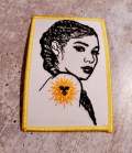NEW,"Ray of Sunshine" Beautiful Black & White Melanin Magic with Cornrows, Iron-on Embroidered Patch, DIY Applique for Clothes, Masks, 3"x4"