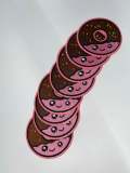 NEW, Adorable 1-pc "Sprinkle Donut" Patch w/Pink GLITTER, Cute Patch for Girls, iron-on Patch, Denim & Crocs Patch for Little Girls, Size 3"