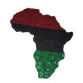 SEQUINS, "Pan-African Flag" Iron-On RGB Afrocentric Patch; Juneteenth, Marcus Garvey Unia Flag, Red, Green, & Black, 10," Jacket Patch