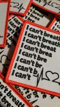 Powerful Flatline "I Can't Breathe" Exclusive Embroidered Patch, African-American BLM, Size 3"x3", Iron-on Patch, Conscious Gifts