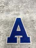 New, "BLUE/White" 3" Embroidered Letter w/Felt, Varsity Letter Patch, 1-pc, Iron-on Backing, Choose Your Letter, A-Z Letters, DIY Letters,