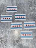 Collectable "Chicago Flag" Iron-On Embroidered Patch; Popular City, Chicago City Flag, Flag Day, Red/White/Blue Flag, 1-pc, Sz. 3.25"x2.15"