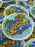 Teacher's Appreciation Gift - Iron-on Embroidery Patch for Teacher's - "Teacher's Can Change the World" Size 3" Circular Applique for Denim