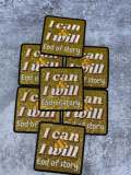 Exclusive, 1-pc, "I Can & I Will. End of Story" GOLD Glitter Bling Iron-on Badge, Size 3"x3" Cool Statement Patch for Apparel N Accessories