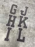 New, "GRAY" 3" Embroidered Letter w/White Felt, Varsity Letter Patch, 1-pc, Iron-on Backing, Choose Your Letter, A-Z Letters, DIY Letters,
