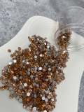 Glass Rhinestones "CHAMPAGNE" Non-Hotfix, Sizes SS6 - SS30, Faceted Rhinestone Crystals, Round FlatBack Glass (1440), Periciosa Stones