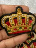 Small Royal Crown Patch , Cool Applique for Men, Iron-On Embroidery Patch, Cool Patch for Camo, Fashion Badge for Clothing