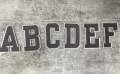 New, "GRAY" 3" Embroidered Letter w/White Felt, Varsity Letter Patch, 1-pc, Iron-on Backing, Choose Your Letter, A-Z Letters, DIY Letters,