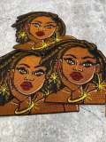 NEW ARRIVAL, Sparkly Loc'd Queen, 4" Iron-on Patch,Applique for Clothing, Glam Girl, Girl Boss Patch for Hats, and Jackets